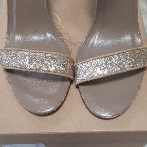Joie Adriana Sparkly Tan Heels Size 9.5 New in Box - Picture 6 of 11